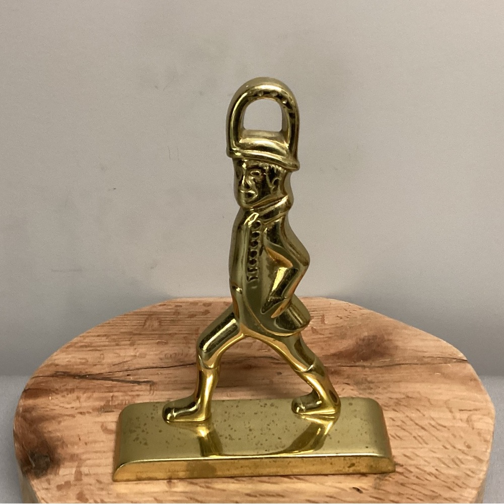 🟡 Vintage Solid Brass Solider Bookend / Doorstop by Baldwin - USA